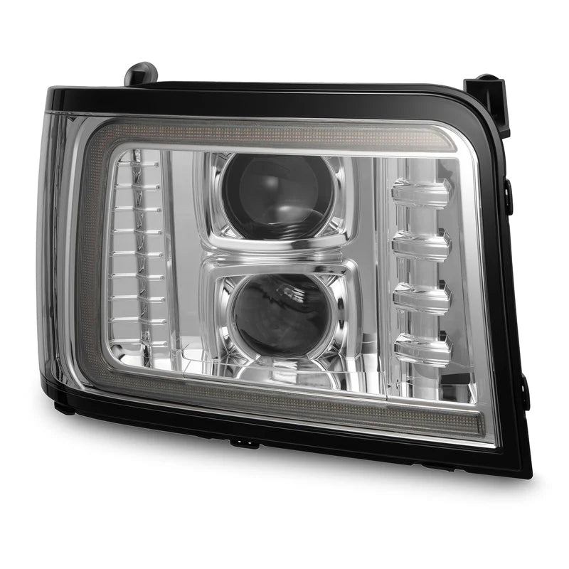 92-96 Ford F-Series/Bronco LUXX-Series LED Projector Headlights Chrome