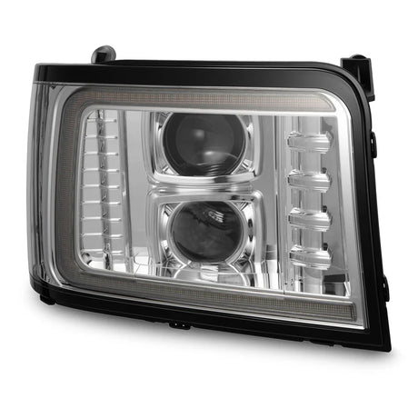 92-96 Ford F-Series/Bronco LUXX-Series LED Projector Headlights Chrome