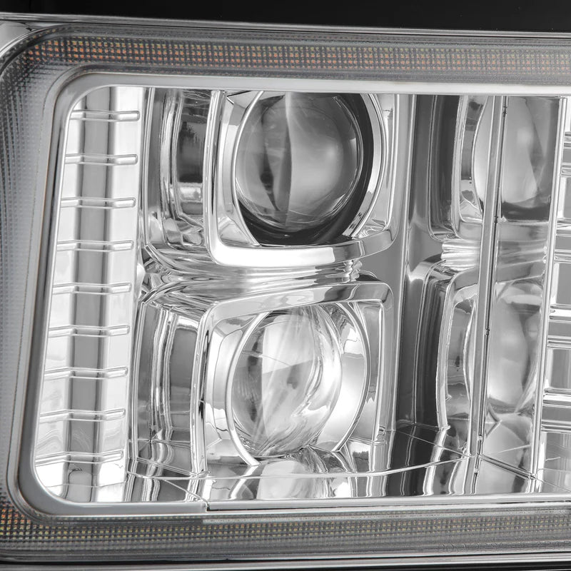 92-96 Ford F-Series/Bronco LUXX-Series LED Projector Headlights Chrome