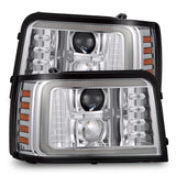92-96 Ford F-Series/Bronco LUXX-Series LED Projector Headlights Chrome