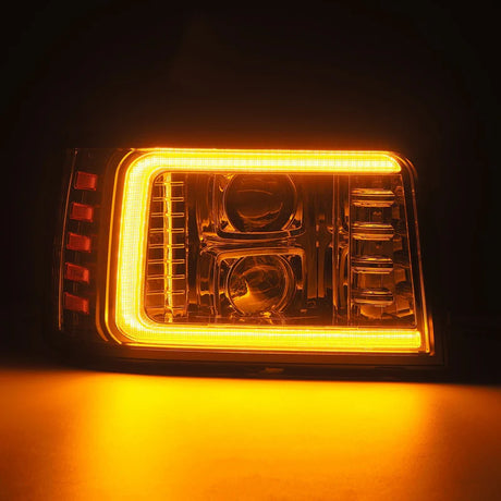 92-96 Ford F-Series/Bronco LUXX-Series LED Projector Headlights Chrome