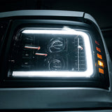 92-96 Ford F-Series/Bronco LUXX-Series LED Projector Headlights Alpha-Black