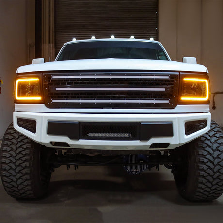 92-96 Ford F-Series/Bronco LUXX-Series LED Projector Headlights Alpha-Black