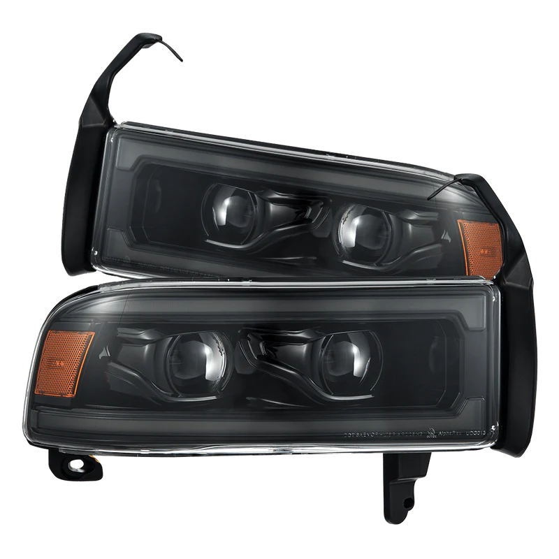 94-01 Dodge Ram 1500/94-02 Ram 2500/3500 LUXX-Series LED Headlights Alpha-Black
