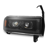 94-01 Dodge Ram 1500/94-02 Ram 2500/3500 LUXX-Series LED Headlights Alpha-Black