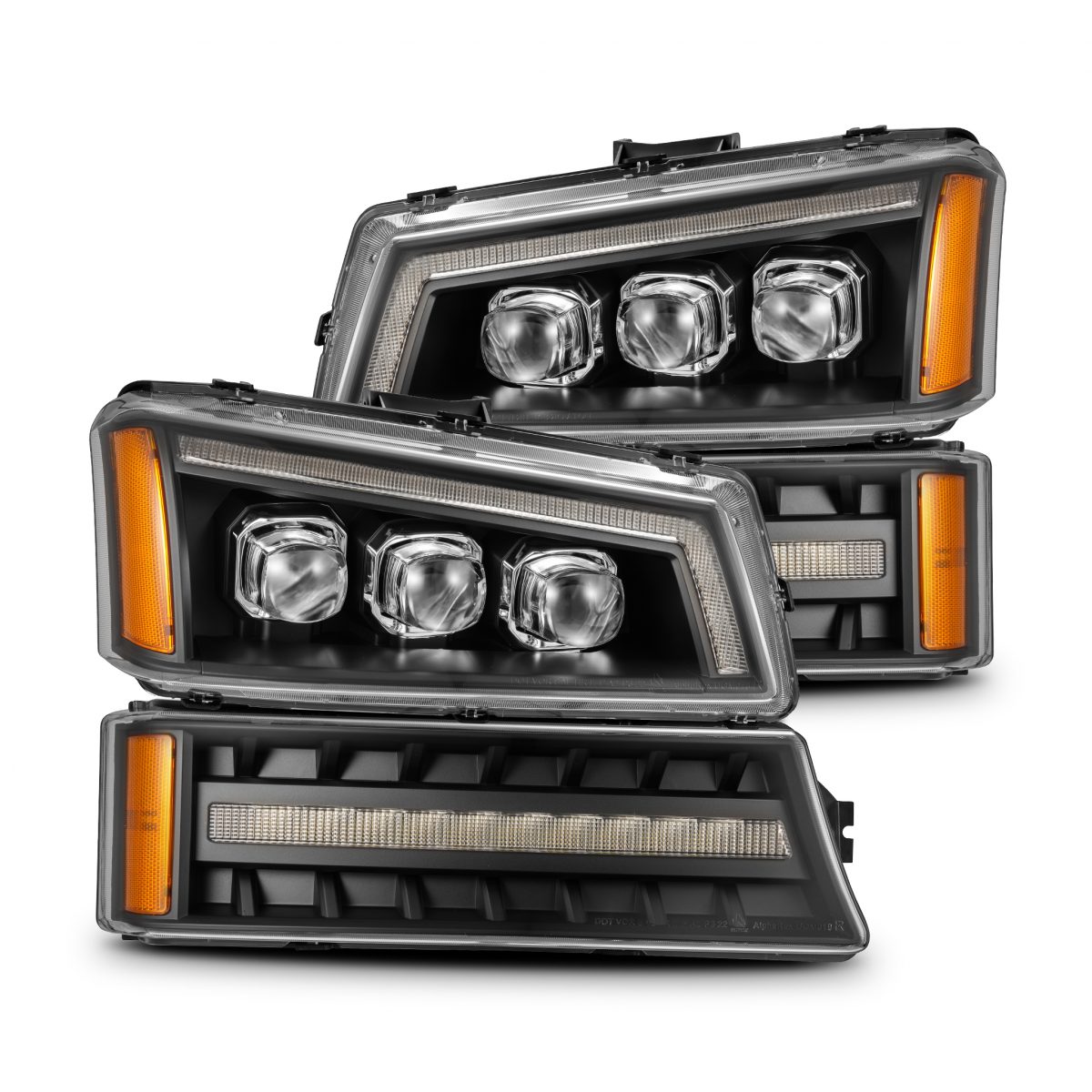 03-06 Chevrolet Silverado/02-06 Avalanche (without body cladding) NOVA-Series LED Projector Headlights Black