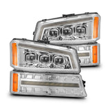 03-06 Chevrolet Silverado/02-06 Avalanche (without body cladding) NOVA-Series LED Projector Headlights Chrome