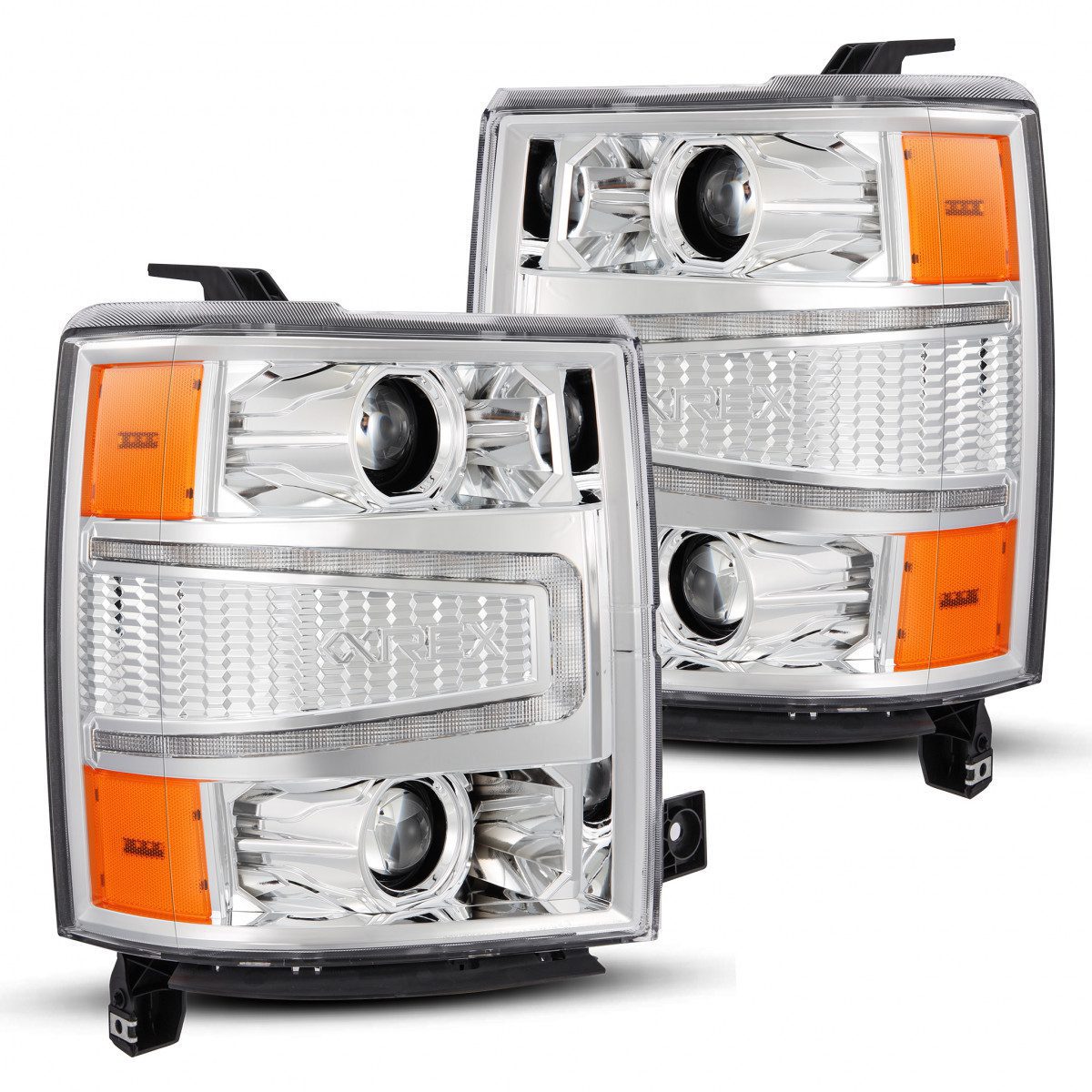 14-15 Chevrolet Silverado PRO-Series Halogen Projector Headlights Chrome - Backordered