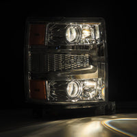 14-15 Chevrolet Silverado PRO-Series Halogen Projector Headlights Chrome - Backordered