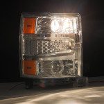 14-15 Chevrolet Silverado PRO-Series Halogen Projector Headlights Chrome - Backordered