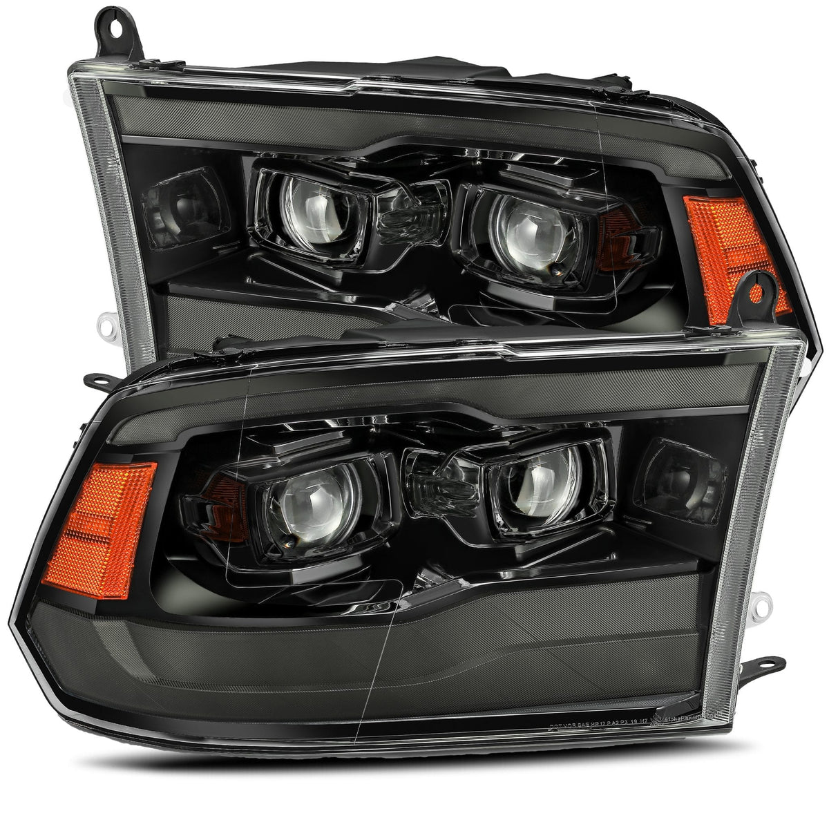 09-18 Ram Truck LUXX-Series LED Projector Headlights Alpha-Black - Backordered