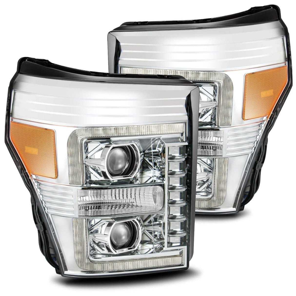 11-16 Ford Super Duty LUXX-Series LED Projector Headlights Chrome