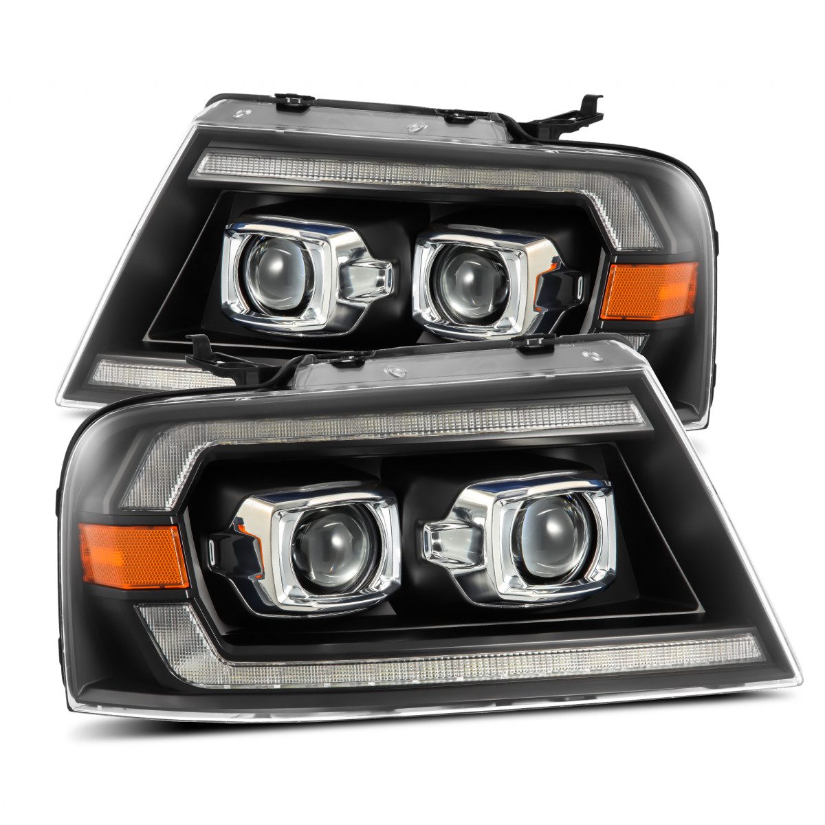 04-08 Ford F150 / 06-08 Lincoln Mark LT LUXX-Series LED Projector Headlights Black