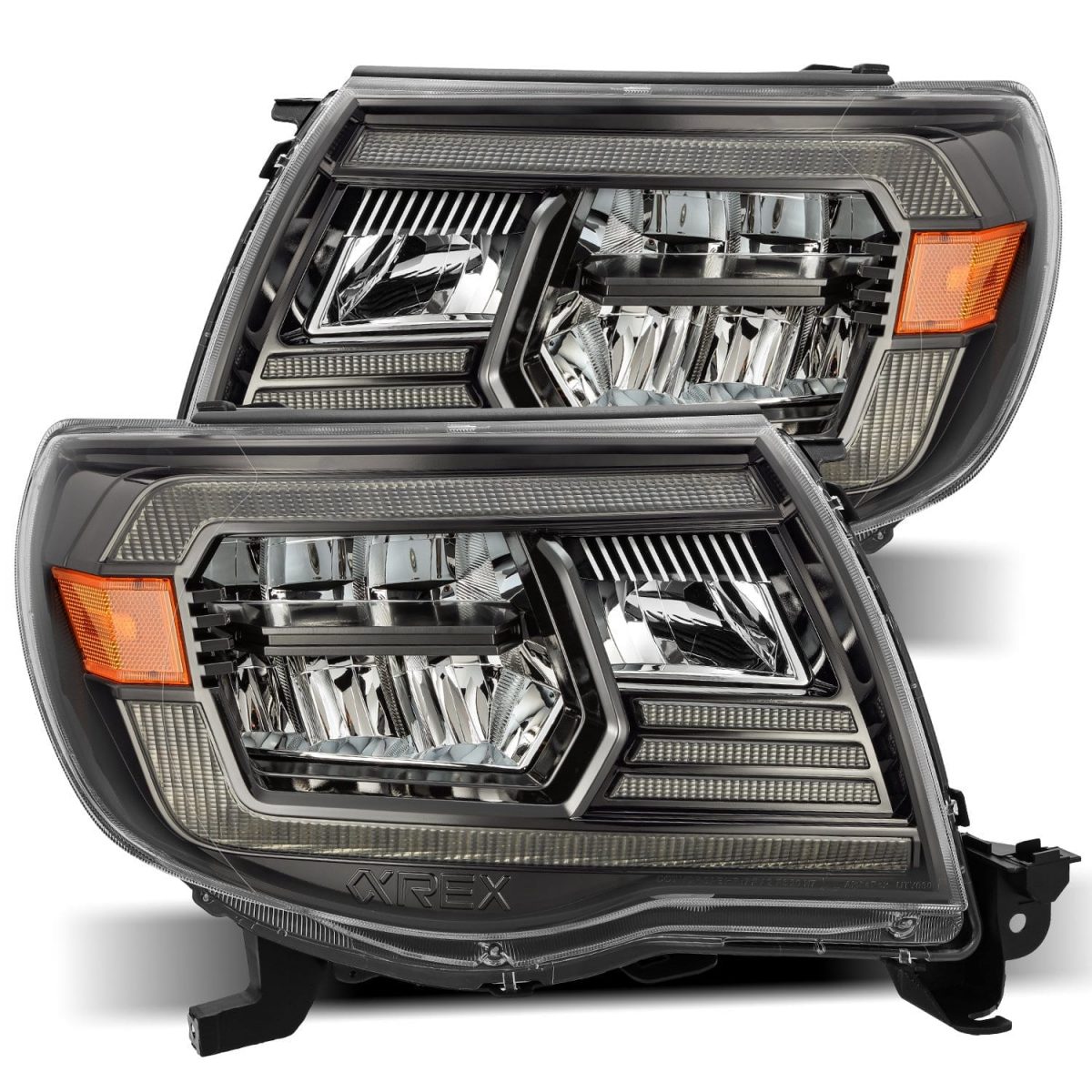 05-11 Toyota Tacoma LUXX-Series LED Crystal Headlights Alpha-Black - Backordered
