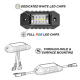 XKALPHA RGBW LED TRUCK ROCK LIGHT KIT WITH COLOR CHASING / APP CONTROLLED