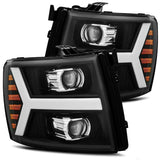 07-13 Chevrolet Silverado PRO-Series Halogen Projector Headlights Black