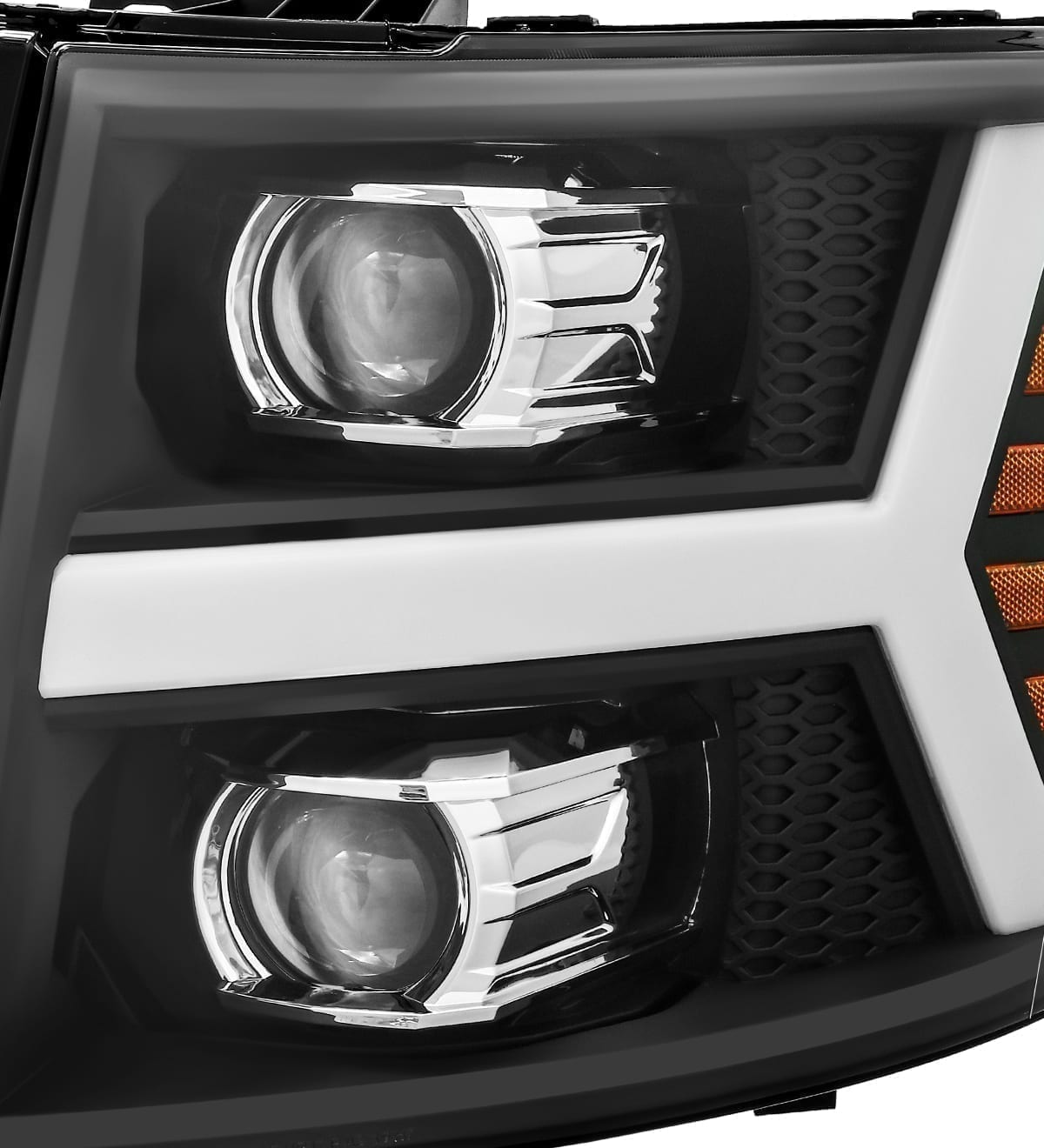 07-13 Chevrolet Silverado PRO-Series Halogen Projector Headlights Black