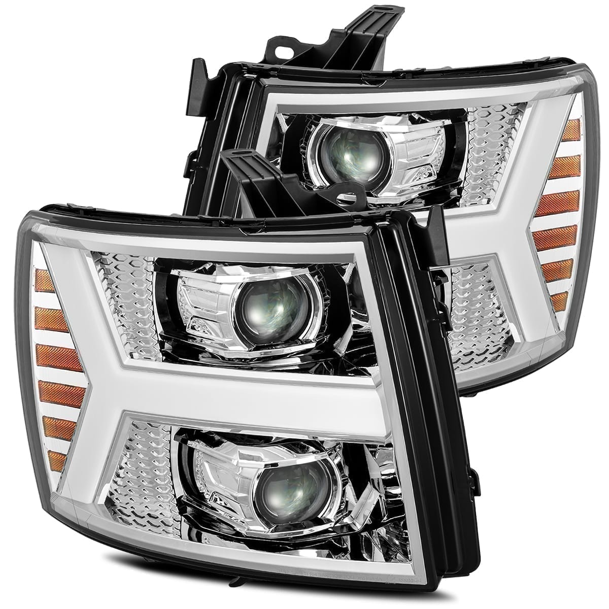 07-13 Chevrolet Silverado LUXX-Series LED Projector Headlights Chrome (ETA late Mar)