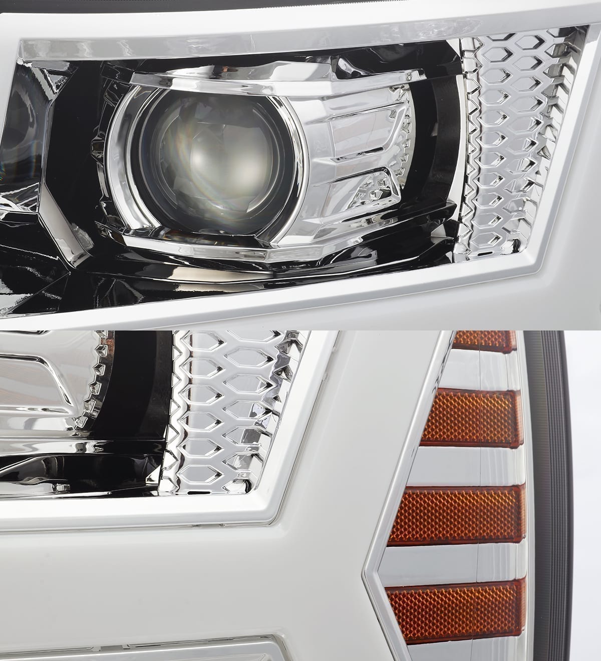 07-13 Chevrolet Silverado LUXX-Series LED Projector Headlights Chrome (ETA late Mar)