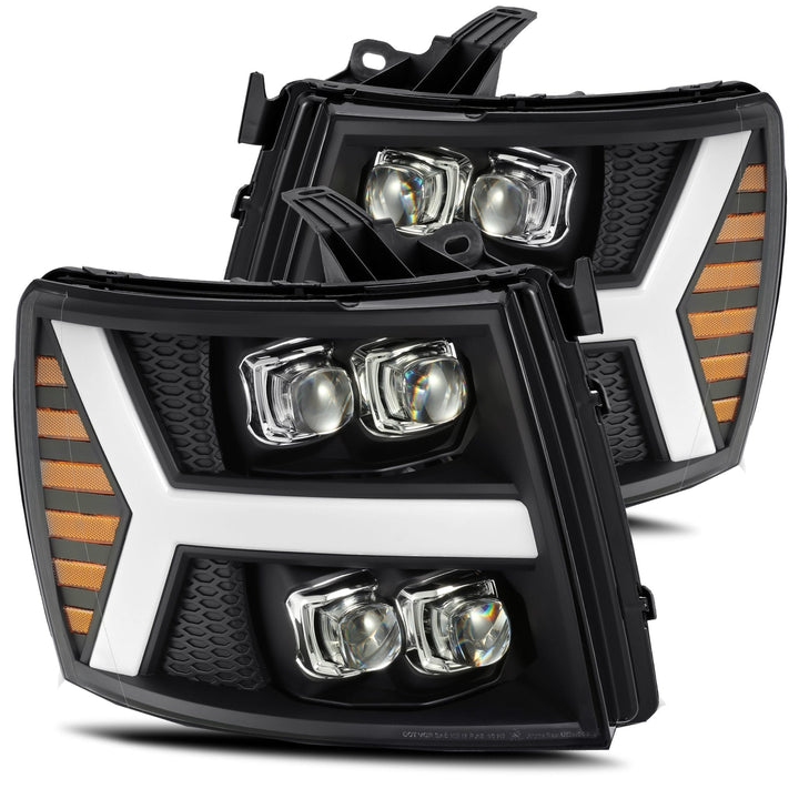 07-13 Chevrolet Silverado NOVA-Series LED Projector Headlights Black
