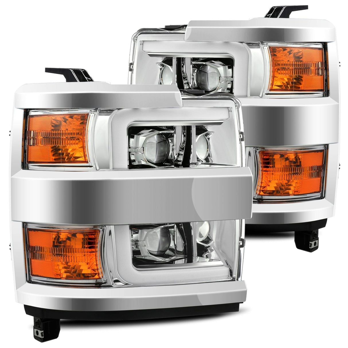 15-19 Chevrolet Silverado 2500HD/3500HD PRO-Series Halogen Projector Headlights Chrome