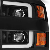 15-19 Chevrolet Silverado 2500HD/3500HD PRO-Series Halogen Projector Headlights Jet Black - Backordered