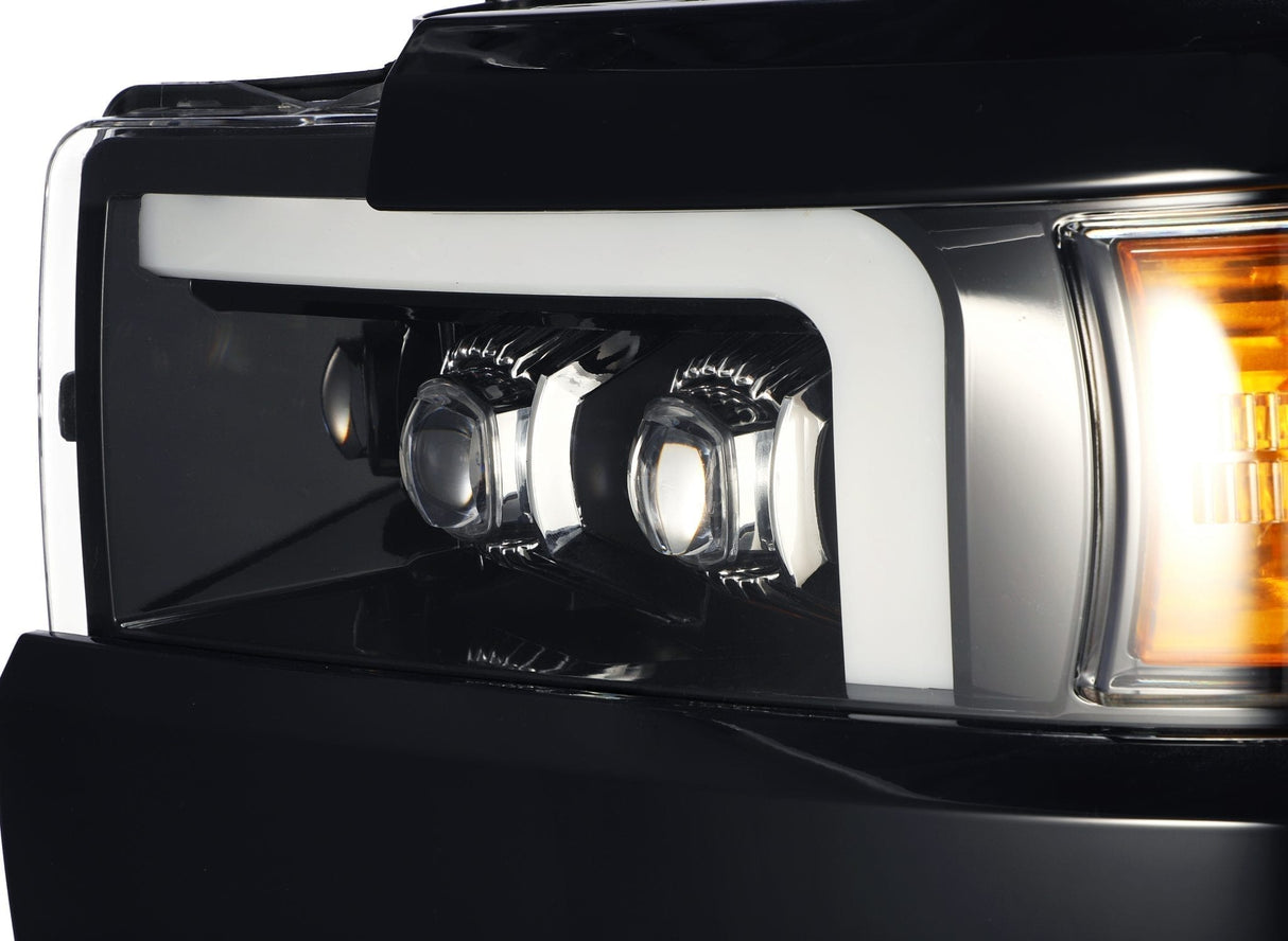 15-19 Chevrolet Silverado 2500HD/3500HD MKII NOVA-Series LED Projector Headlights Jet Black