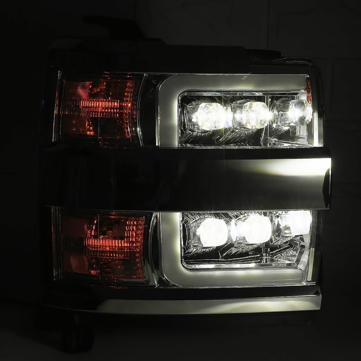 15-19 Chevrolet Silverado 2500HD/3500HD MKII NOVA-Series LED Projector Headlights Jet Black