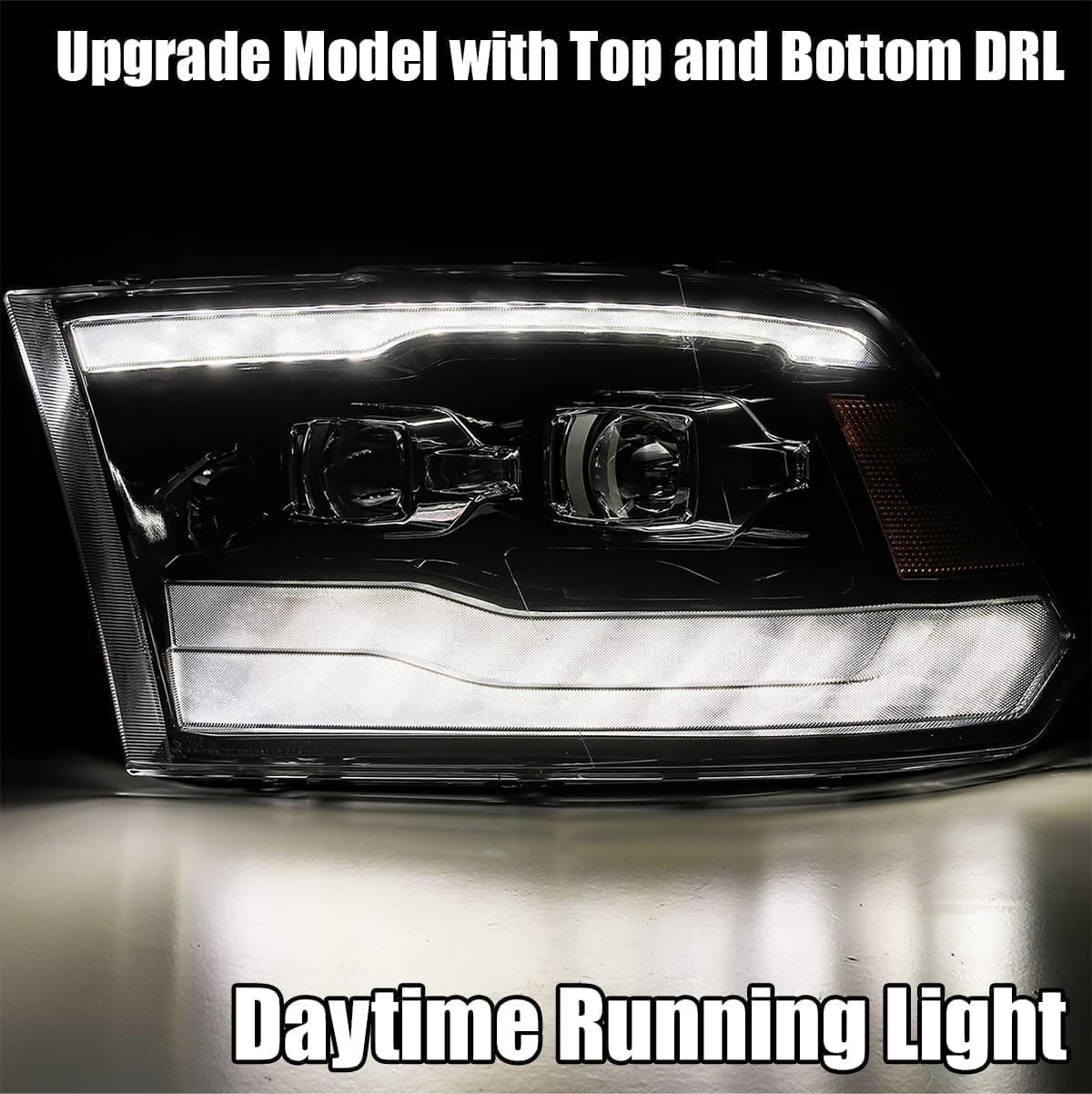 09-18 Ram Truck LUXX-Series LED Projector Headlights Black