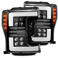 17-19 Ford Super Duty NOVA-Series LED Projector Headlights Jet Black (OPEN BOX)