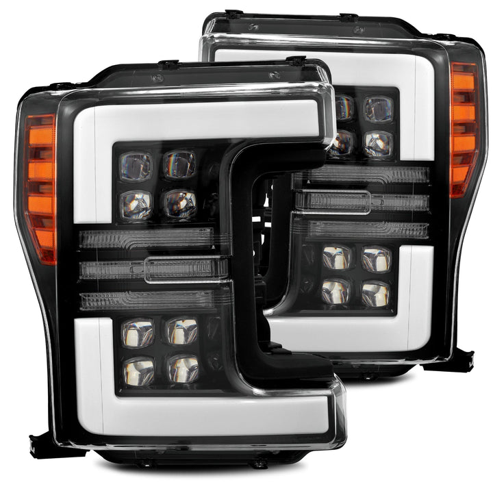 17-19 Ford Super Duty NOVA-Series LED Projector Headlights Jet Black