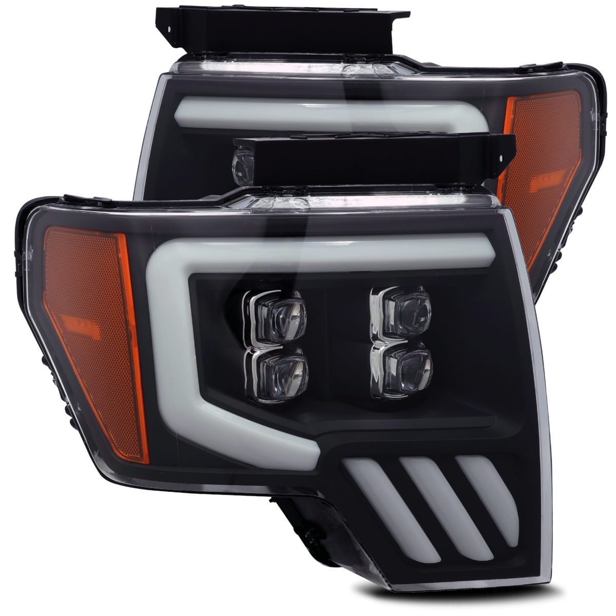 09-14 Ford F150 NOVA-Series LED Projector Headlights Black - Backordered