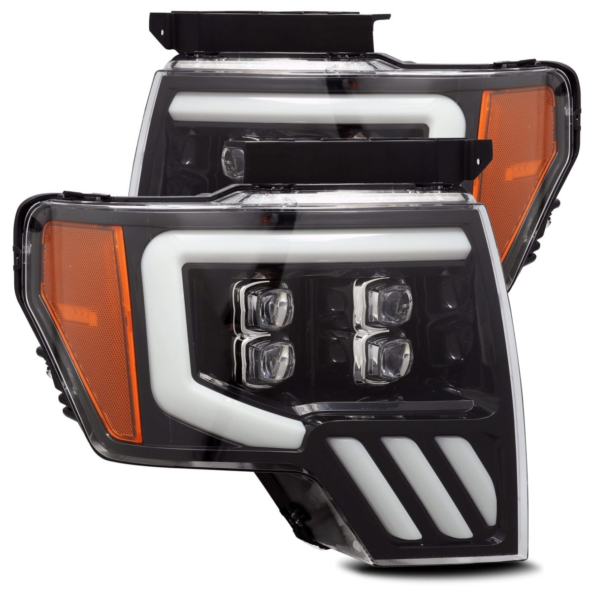 09-14 Ford F150 NOVA-Series LED Projector Headlights Jet Black - Backordered