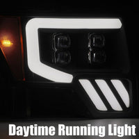 09-14 Ford F150 NOVA-Series LED Projector Headlights Jet Black - Backordered