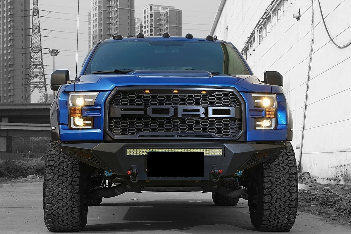 15-17 Ford F150 / 17-20 Ford F150 Raptor LUXX-Series LED Projector Headlights Black