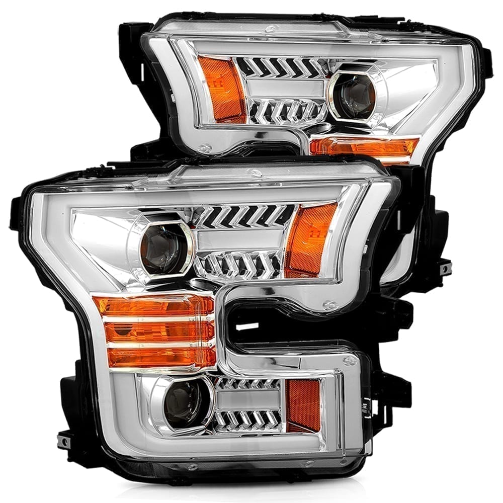 15-17 Ford F150 PRO-Series Halogen Projector Headlights Chrome