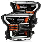 15-17 Ford F150 / 17-20 Ford F150 Raptor LUXX-Series LED Projector Headlights Jet Black