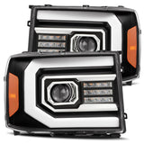 07-13 GMC Sierra PRO-Series Halogen Projector Headlights Black