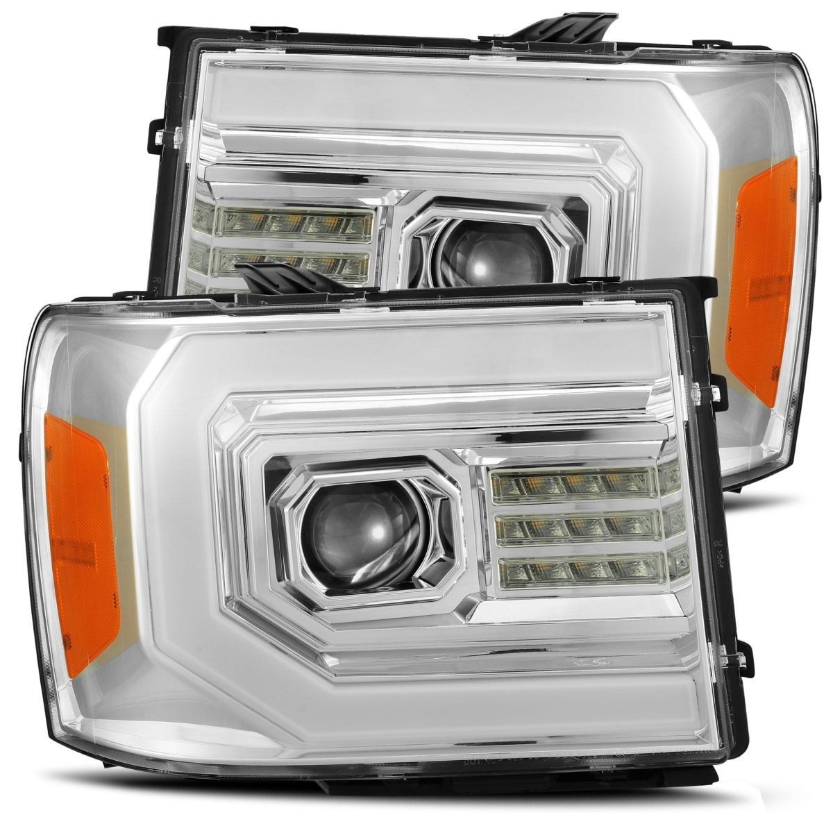 07-13 GMC Sierra Luxx-Series LED Projector Headlights Chrome - Backordered