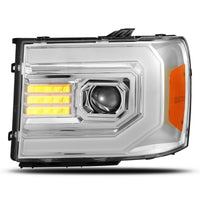 07-13 GMC Sierra Luxx-Series LED Projector Headlights Chrome - Backordered