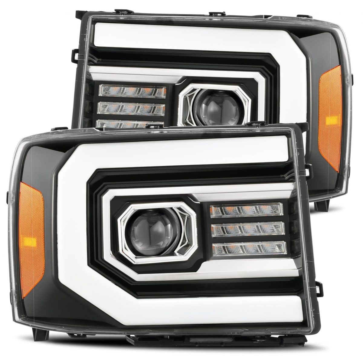 07-13 GMC Sierra LUXX-Series LED Projector Headlights Jet Black