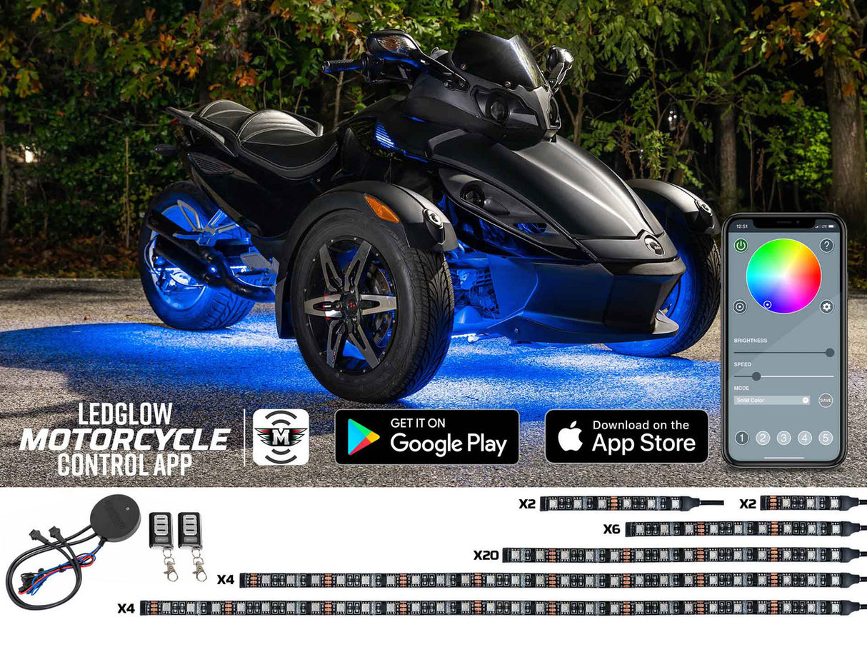 Bluetooth Advanced Million Color LED Lighting Kit with Smartphone Control for Can-Am Spyder