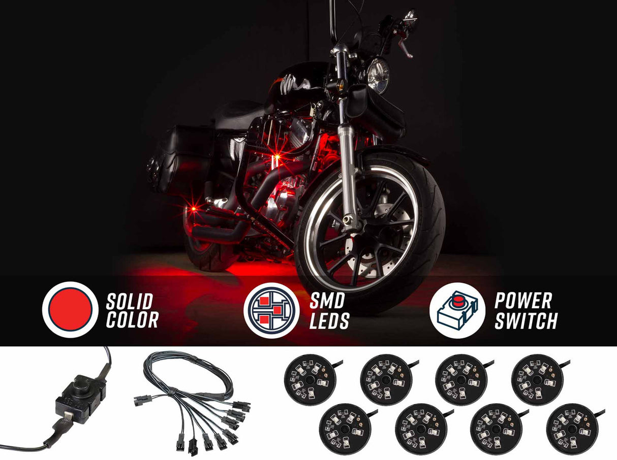 8pc Red LED Pod Lighting Kit