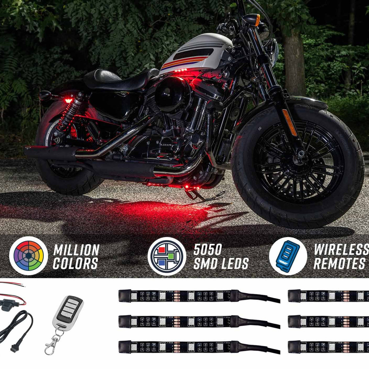 Motorcycle Light Module Advanced Million Color LED Mini Motorcycle Lighting Kit – Customs ...