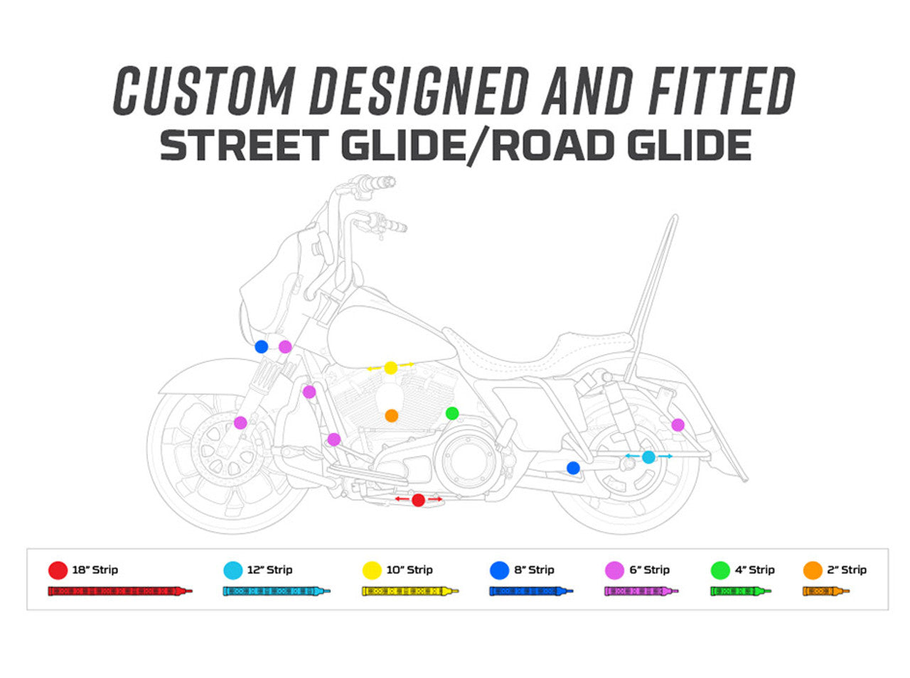 Advanced Million Color LED Motorcycle Lighting Kit for Harley Davidson Road Glide & Street Glide