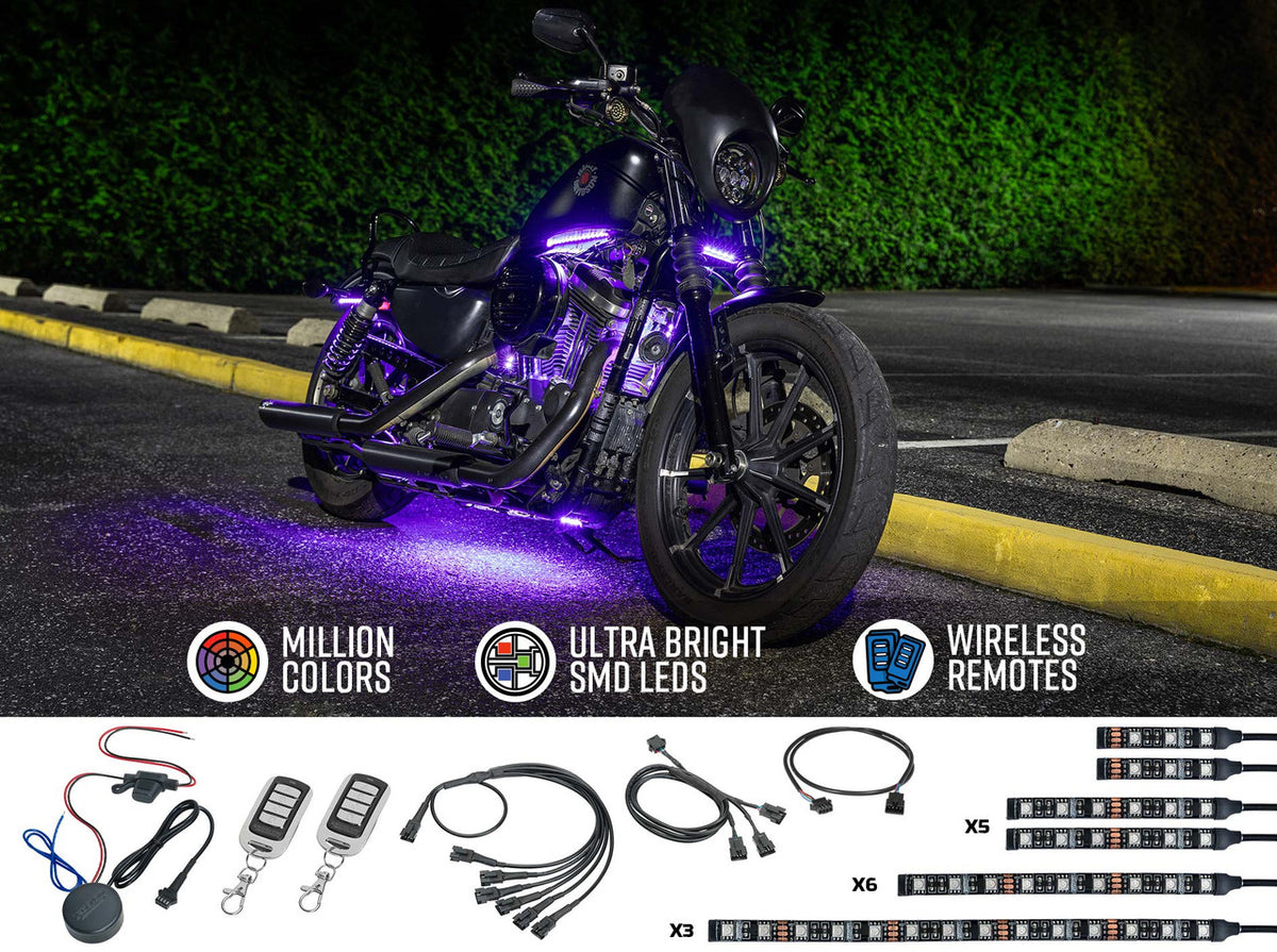 Motorcycle Light Module Advanced Million Color LED Motorcycle Lighting Kit for Harley Davidson ...