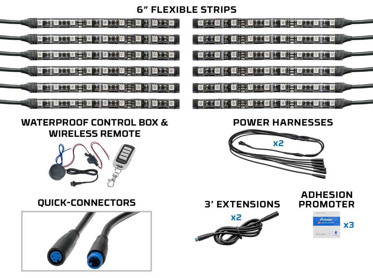 Advanced Million Color LED Motorcycle Lighting Kit for Sport Bikes