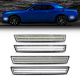 Auto Addict USA 2015–2024 Dodge Challenger clear white LED side markers installed front and rear view