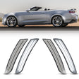 Car convertible with four car fog lights displayed below on a white background