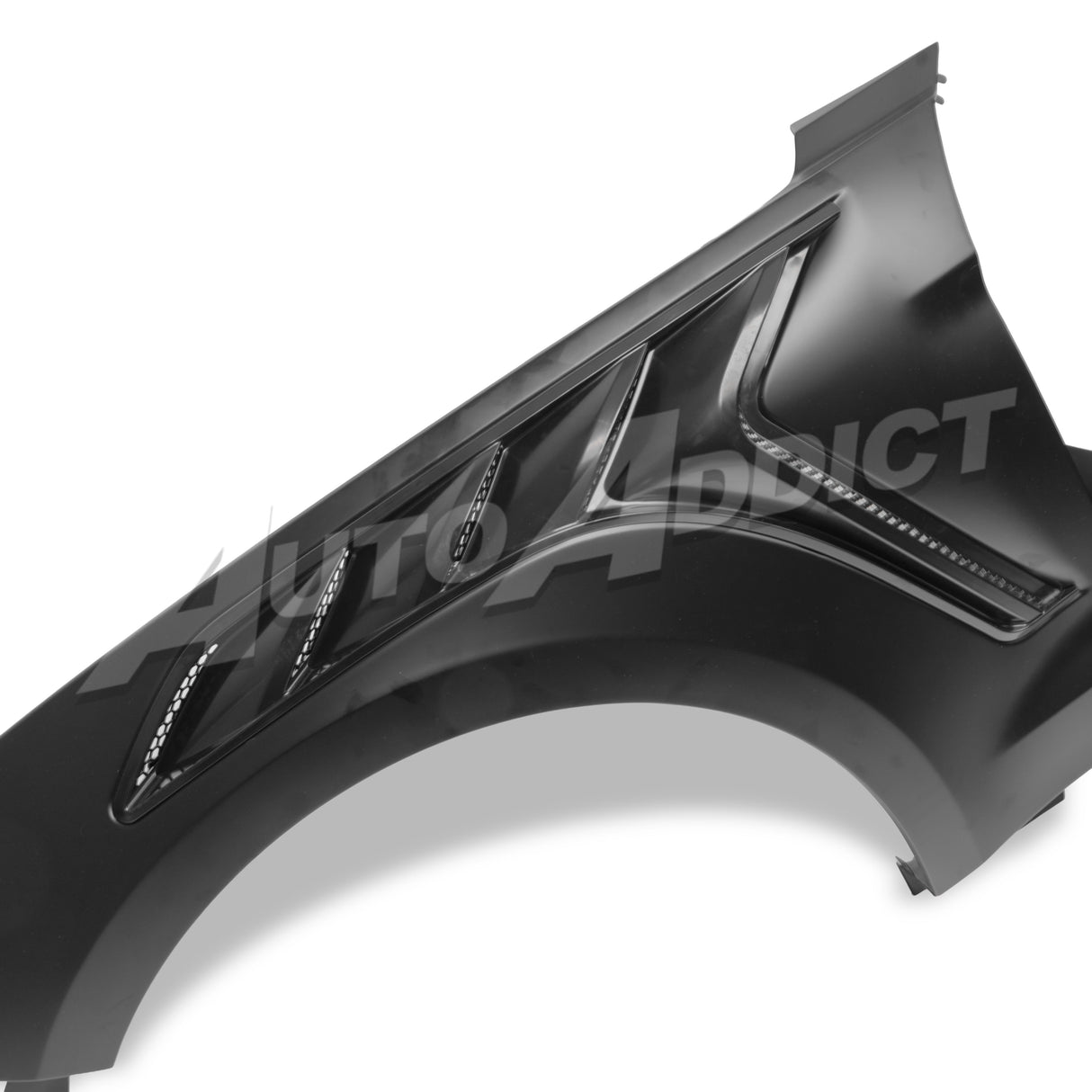 Auto Addict USA 2024-2026 Mustang GT heat extraction vent close up
